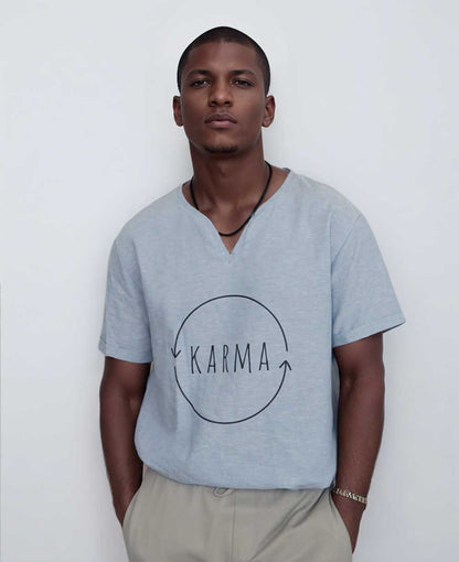 Men’s Karma Blue Linen Kurta Shirt