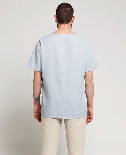 Men’s Karma Blue Linen Kurta Shirt